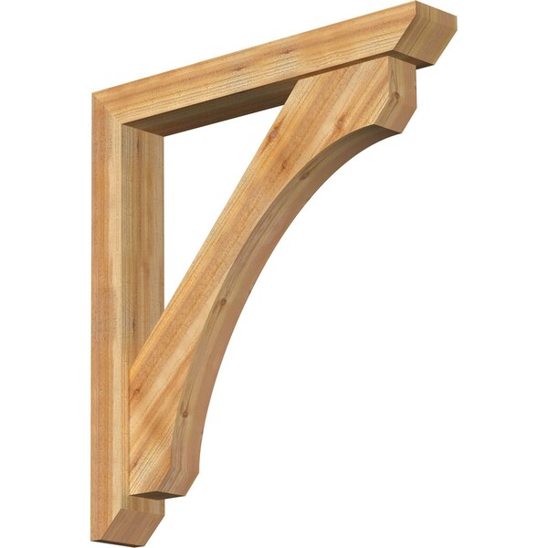Ekena Millwork Legacy Slat Rough Sawn Bracket w/ Offset Brace, Western Red Cedar, 6"W x 40"D x 44"H BKT0604X40X44LEC06RWR - main